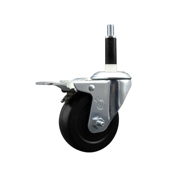 3.5'' Hard Rubber Swivel 7/8'' Expanding Stem Caster Total Lock Brake
